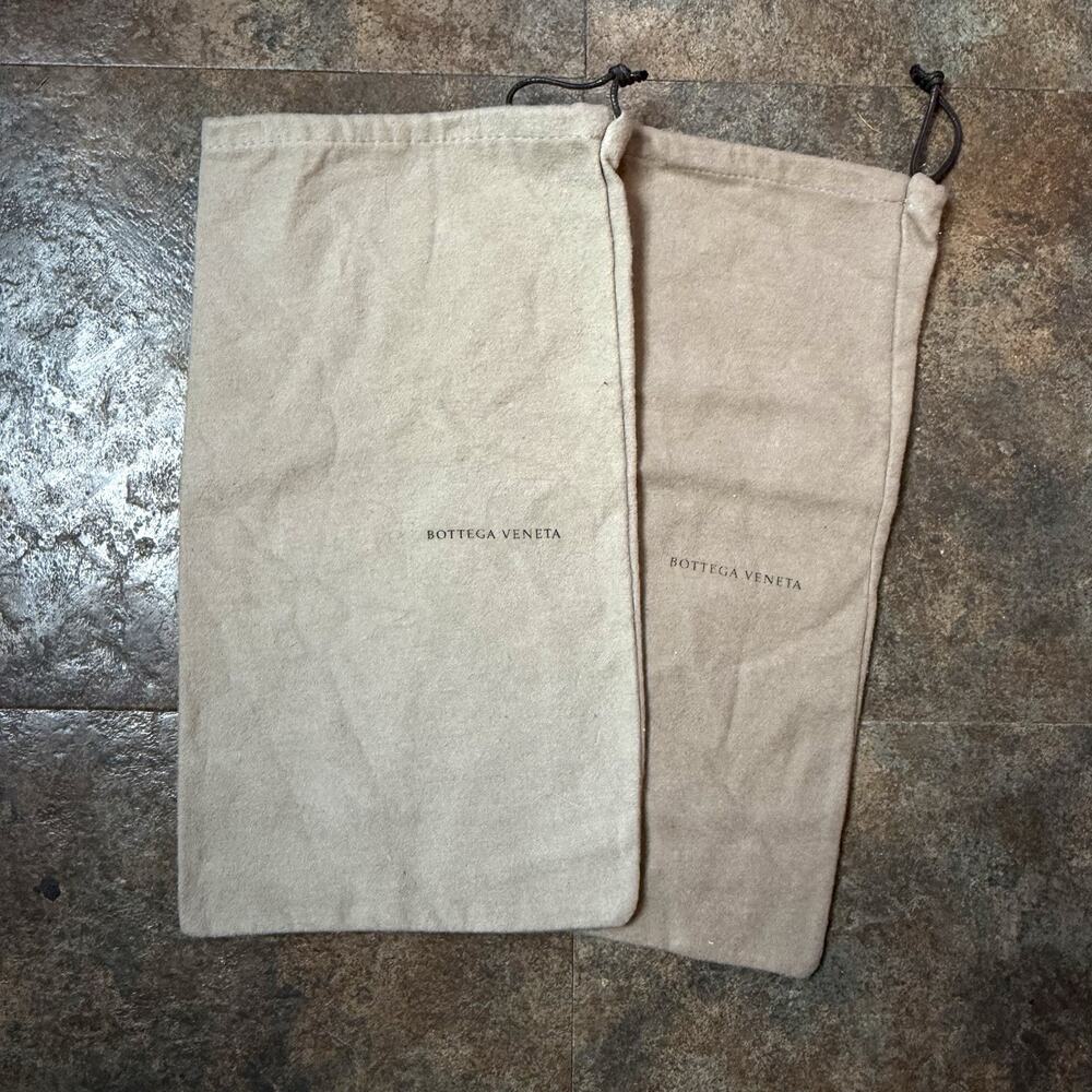 Bottega Veneta Dust Bags 2 Authentic Brown Drawstring 15”x8” Shoe Handbag Travel